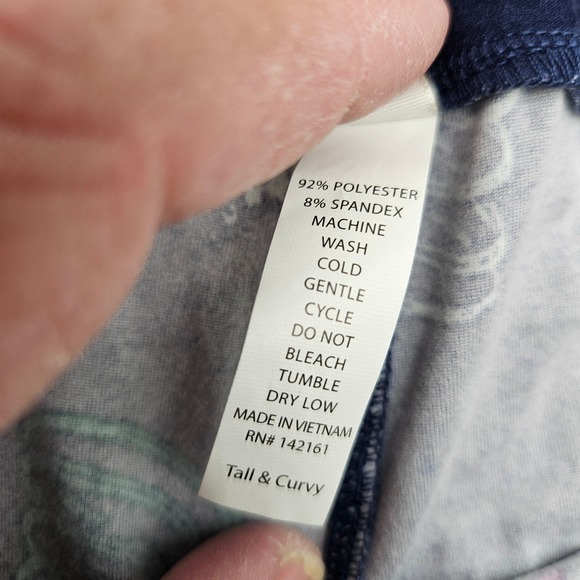 LuLaRoe Tall & Curvy Leggings Navy Honey Dipper Print Women's OS - Picture 4 of 10